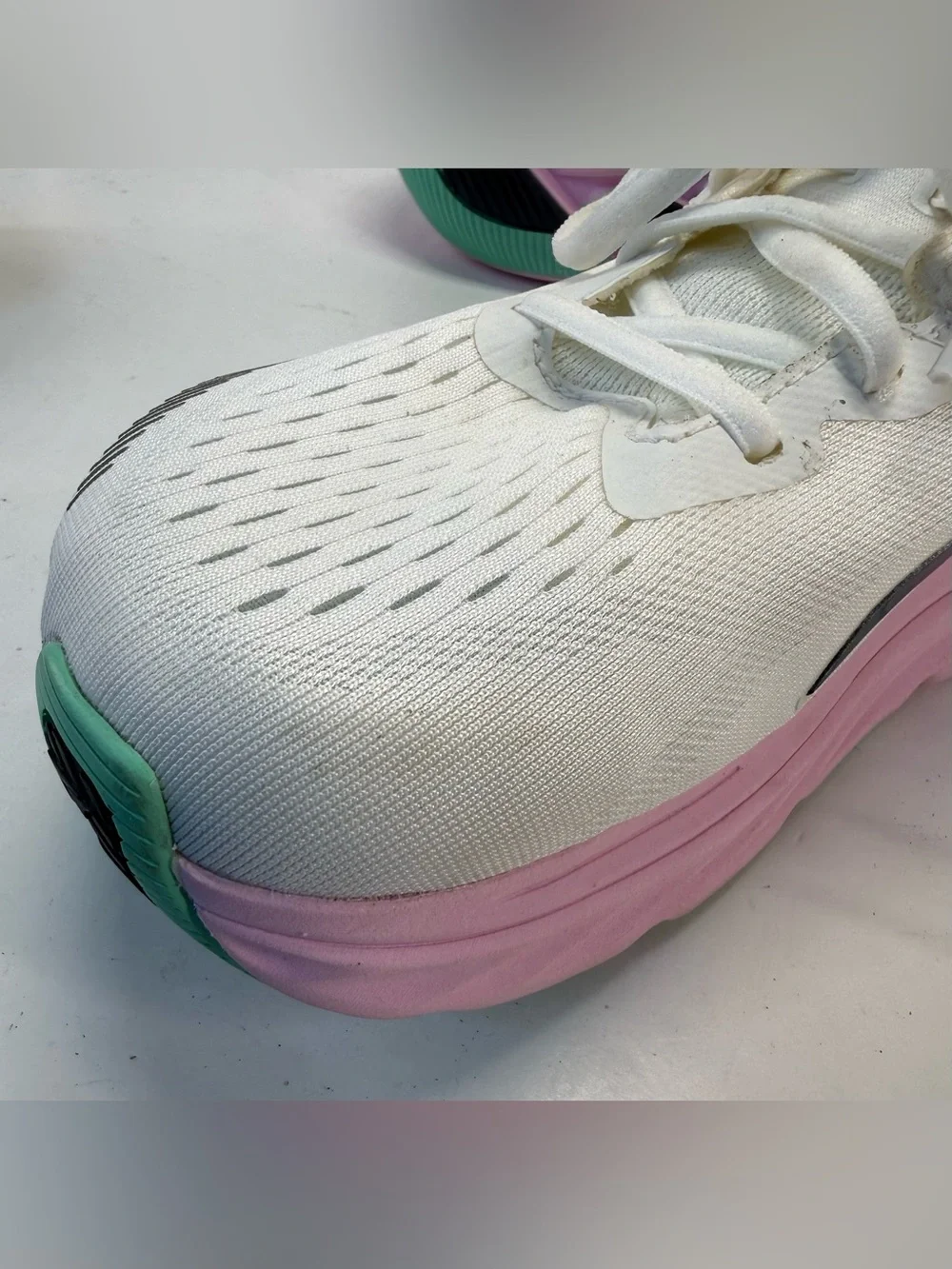 Altra Via Olympus max cushion White Running Sneakers with Pink & Mint womens 8.5